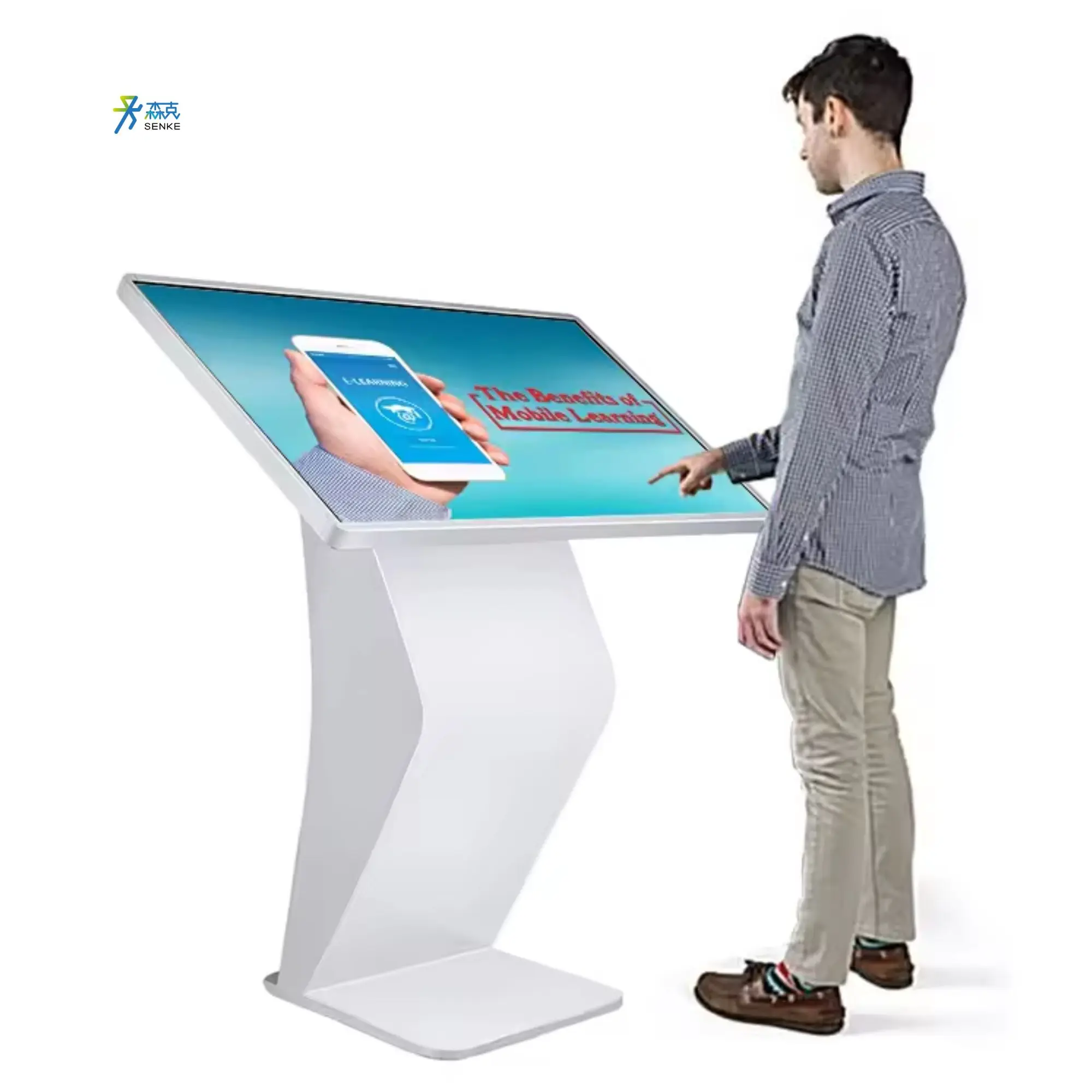 SENKE Floor Stand 4k Full Hd Information Lcd Digital Signage Self Service Kiosk Interactive Kiosk