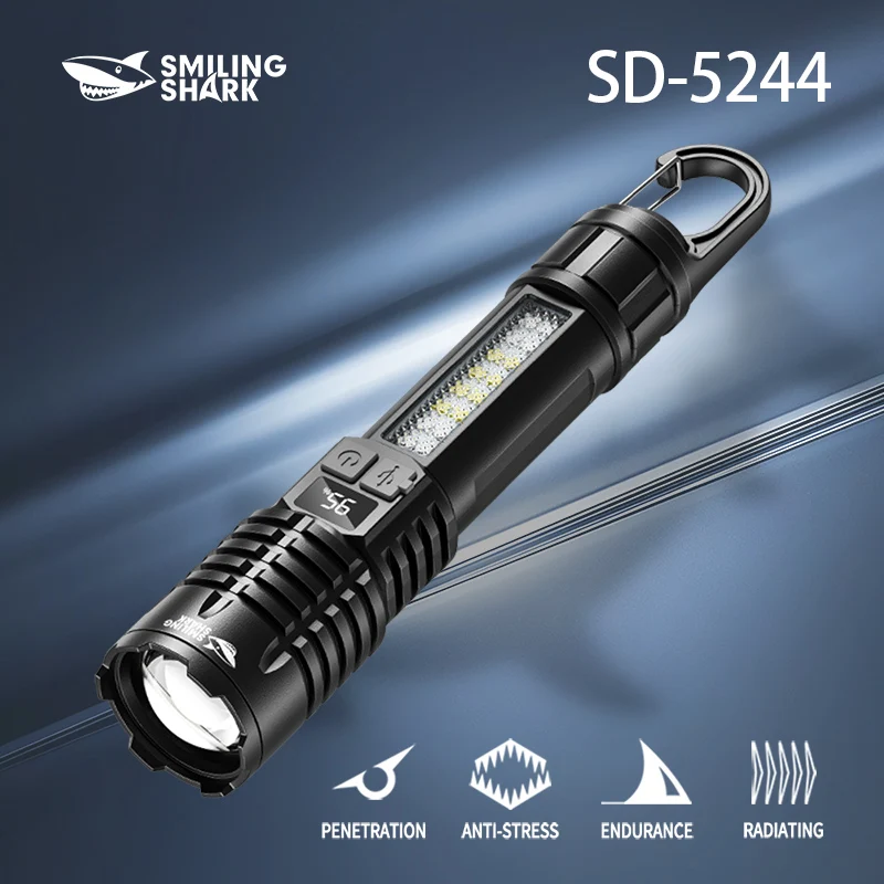 Outdoor Camping 10000mAh LED Rechargeable Tactical Flashlight Super Long Range Night Emergency Spotlight