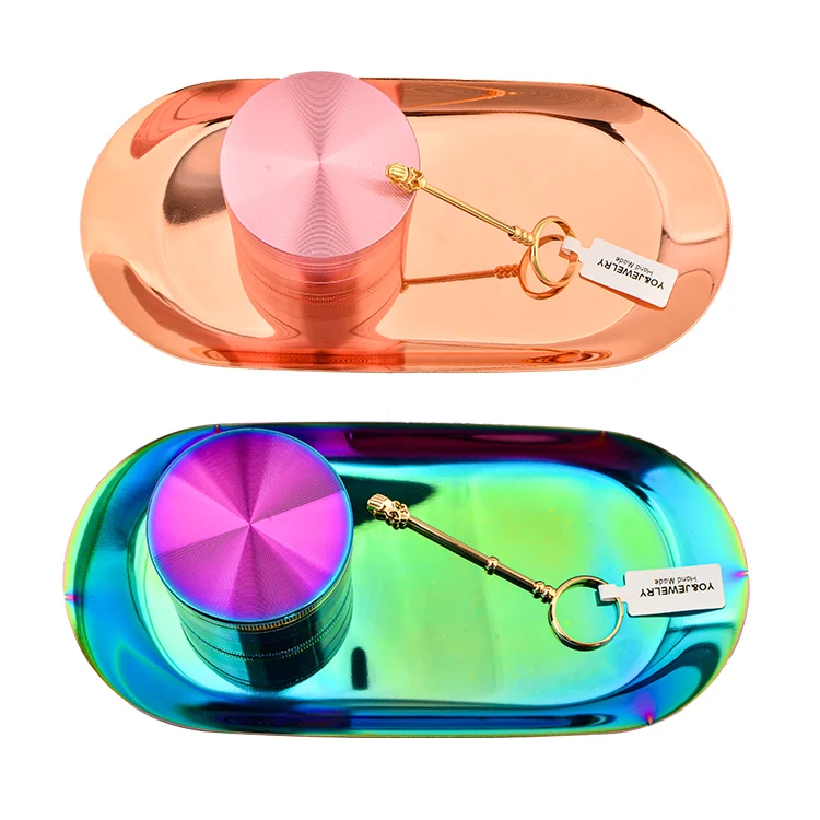 
Metal weed trays with grinder sets wholesale Smoking Accessories with Custom Logo 