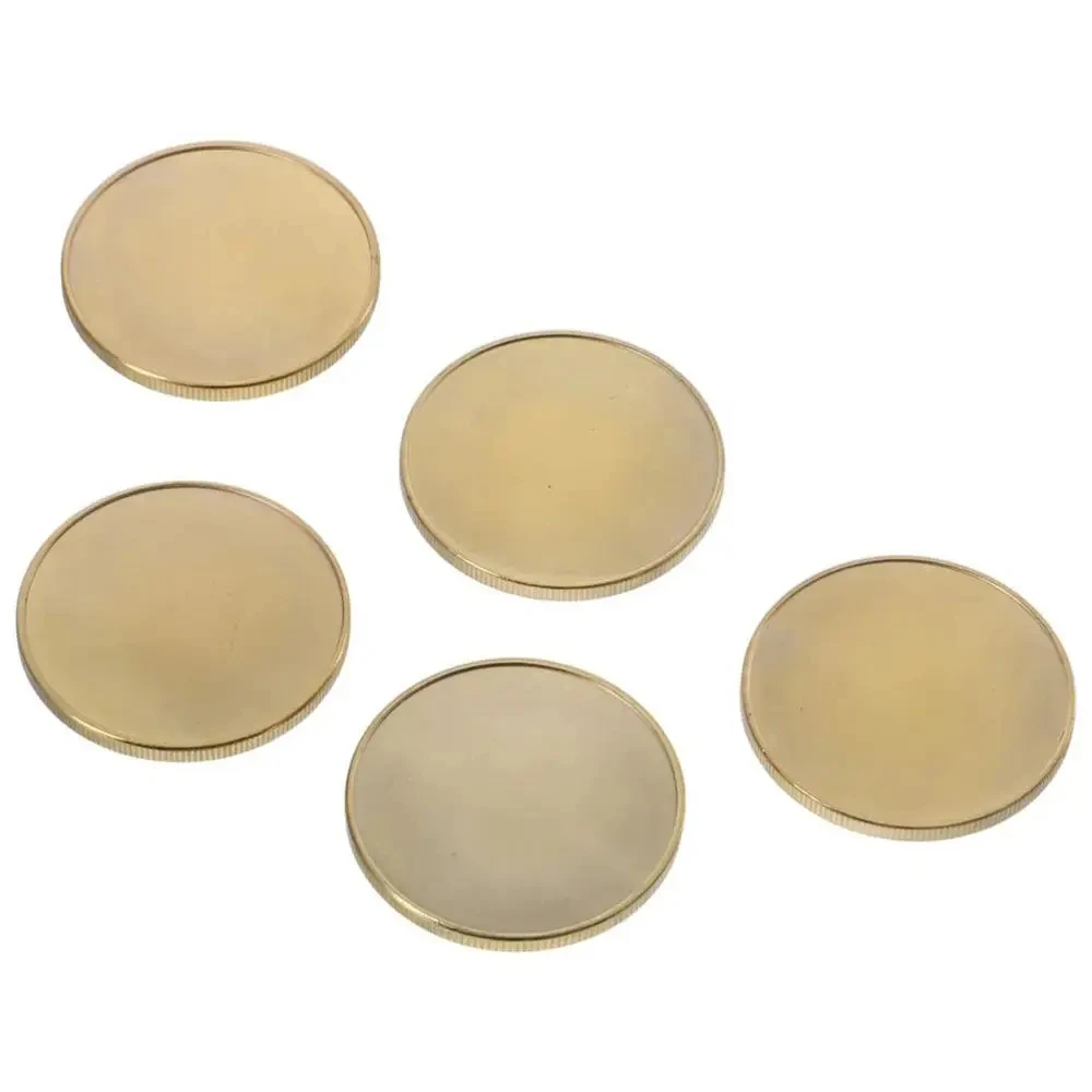 Custom metal brass copper challenge token blank coins solid blank brass coin for fiber laser engraving