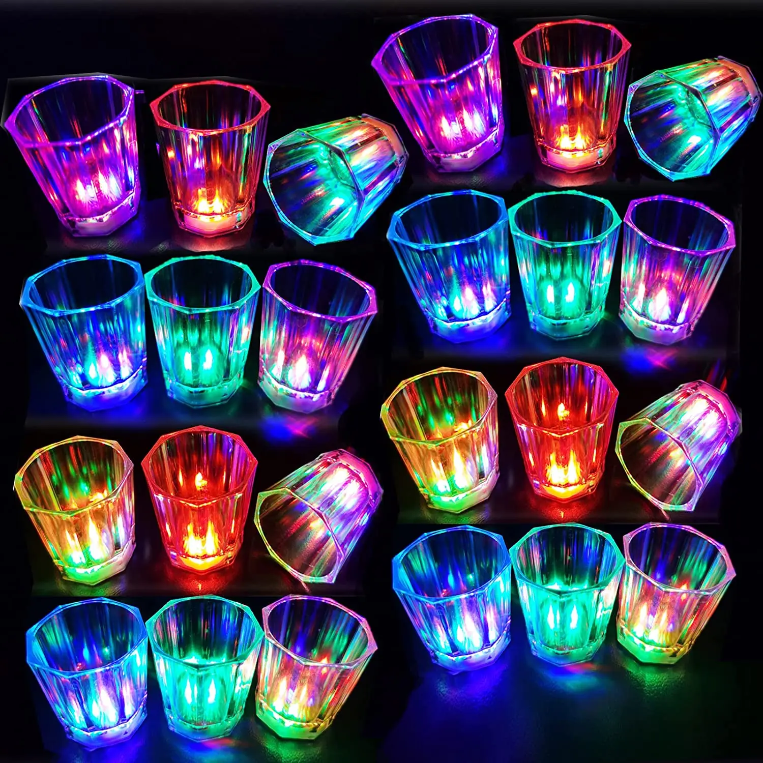 Pafu Christmas Halloween Party Favors Adults Shot Cups LED Flash Light up Drinking Glasses Glow in the