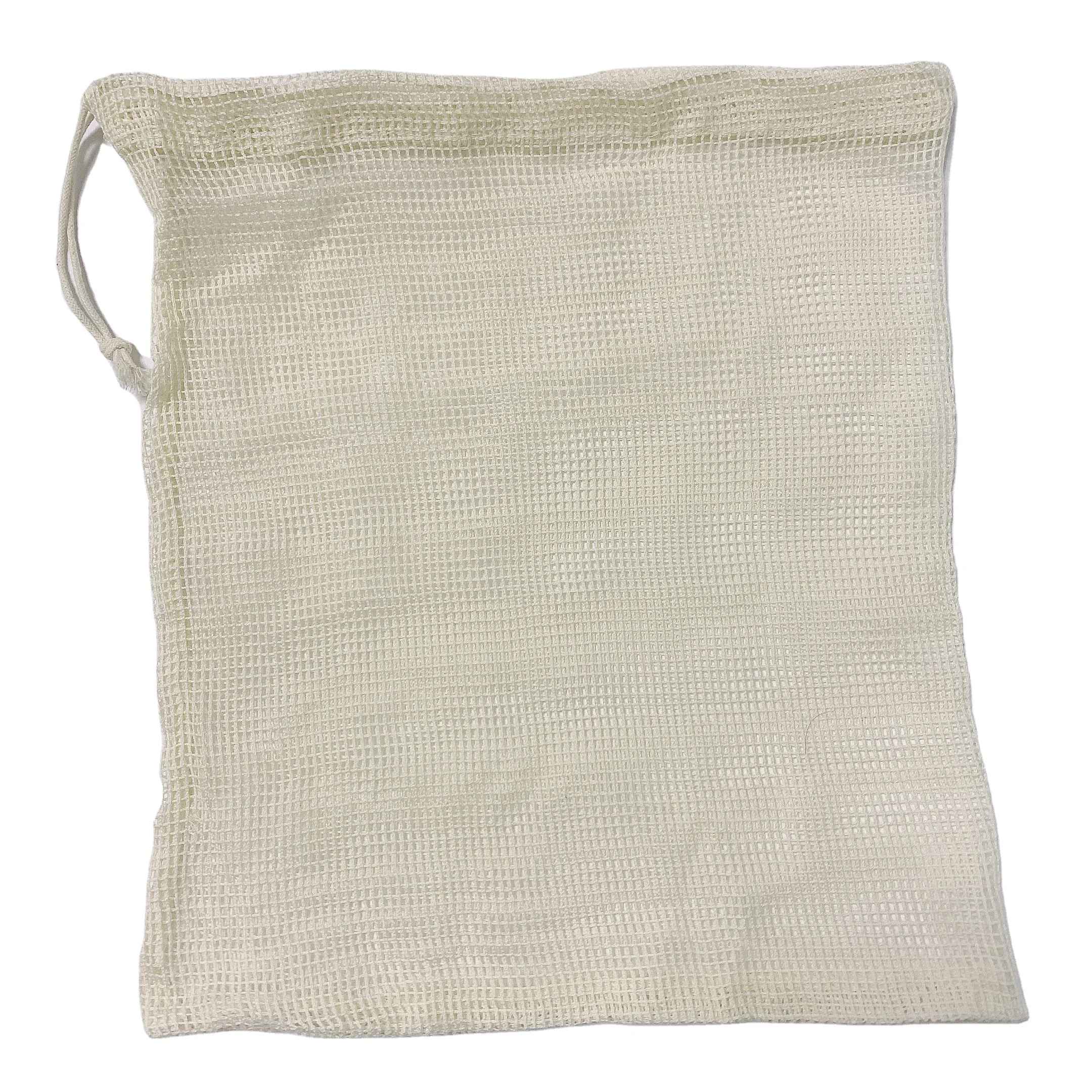 eco friendly reusable organic cotton mesh produce Net Mesh  Bag Home shopping bag sac coton bio cotton mesh drawstring bag