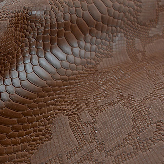 Best fashion snake pattern fake leather fabric pvc leather fabric