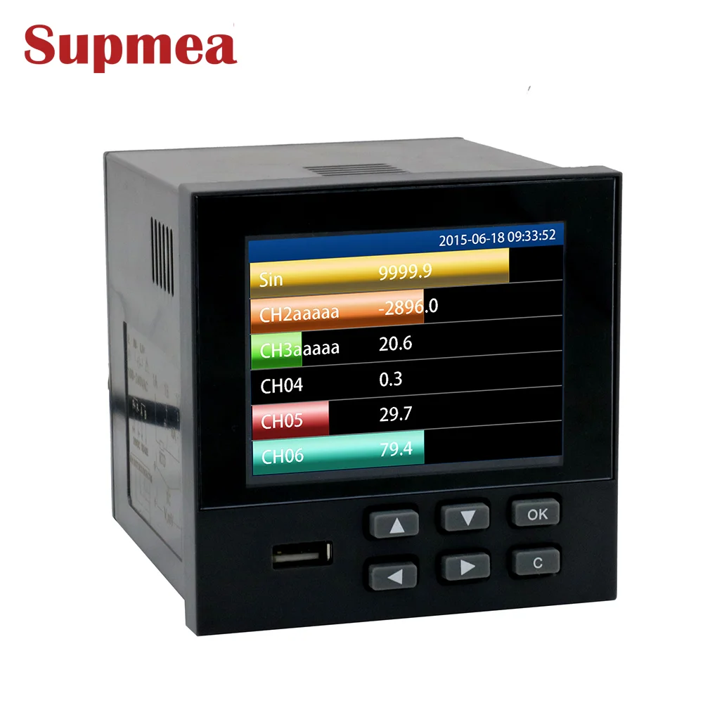 1/2/3/4 channel digital paperless circular chart recorder for pressure, temperature, frequency