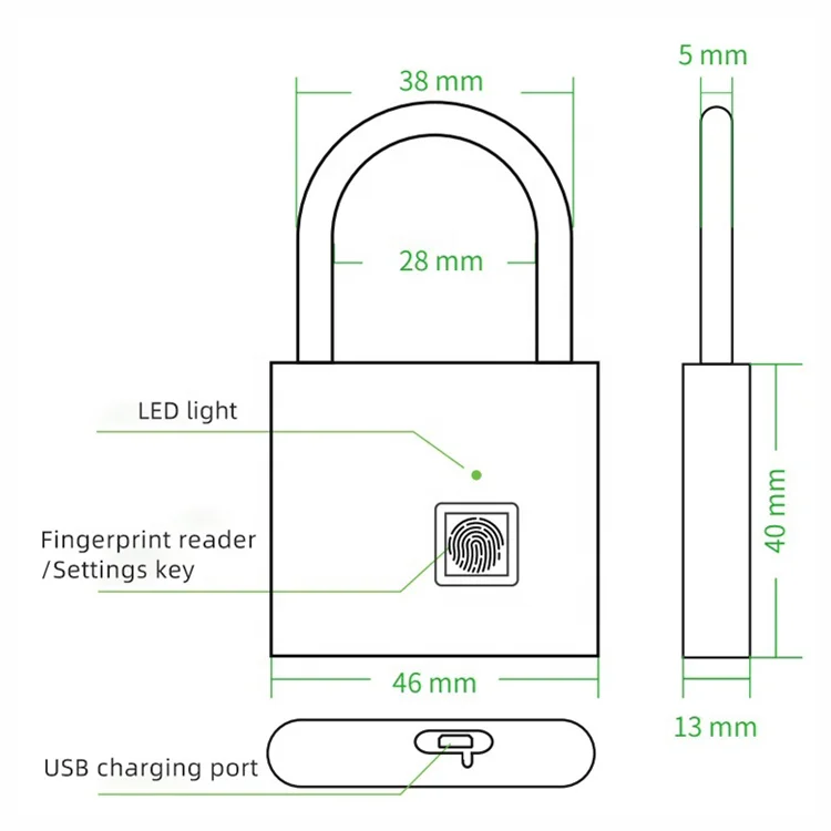 Бесключевой водонепроницаемый противокражный интеллектуальный замок, безопасный замок candado, интеллектуальный электронный блокиратор со сканером отпечатков пальцев
