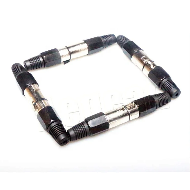 Pack of 4 Sets 3-Pin XLR Male Female Cannon Head For DMX Signal Wire Wired Microphone Cable Connection