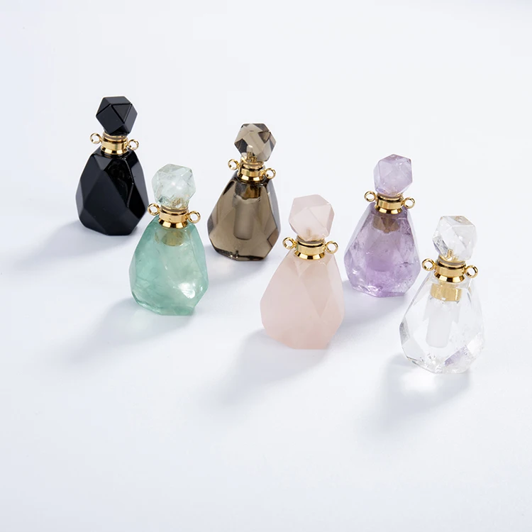 Factory directly sell AAA grade natural mini precious stone perfume bottle pendant for unisex