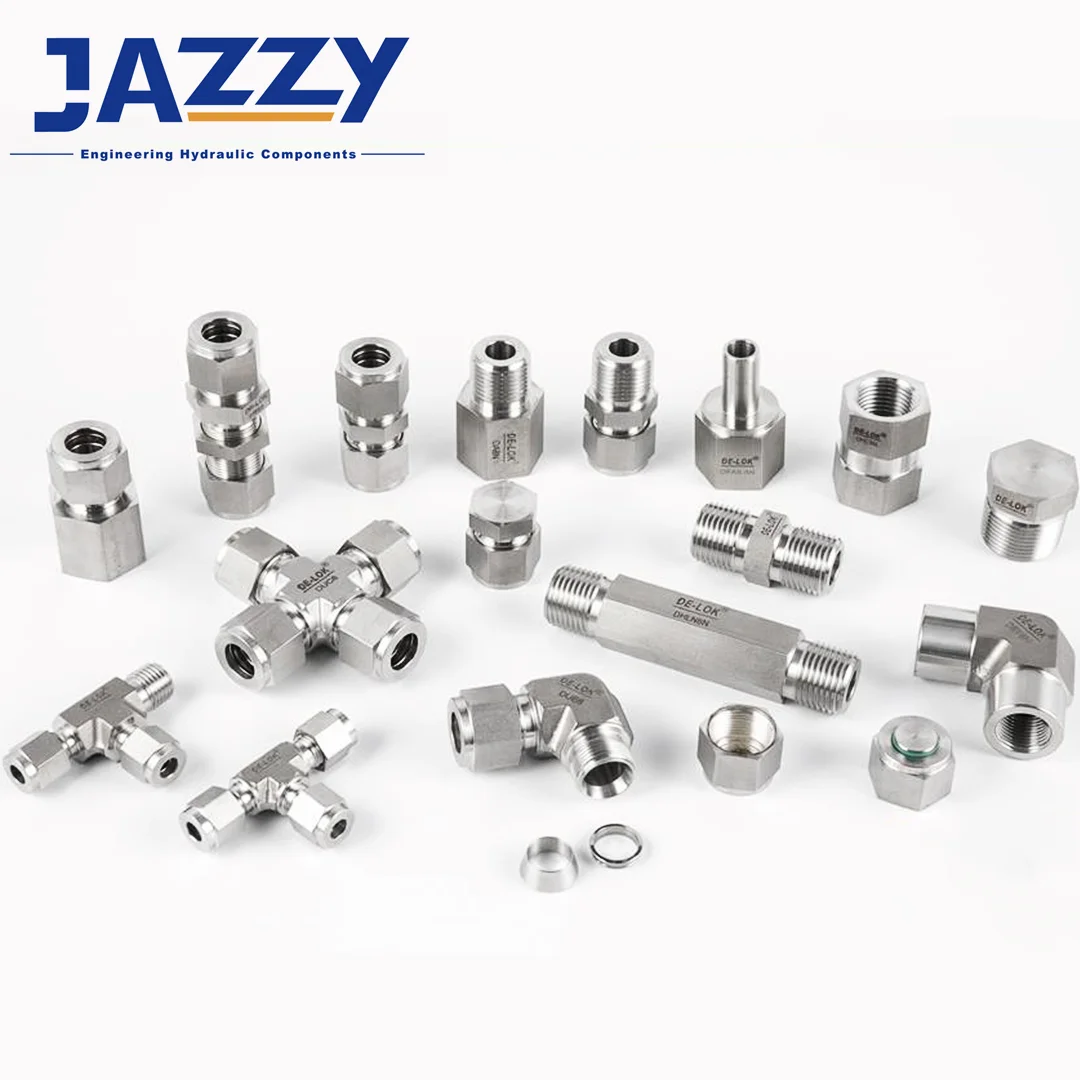 JAZZY Stainless Steel Tube To AN Tube DMCH AN Union DBMCH AN Bulkhead Swagelok Male Connector Instrument Fittings Tubing