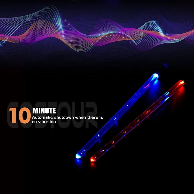 Rechargeable Electronic Drumstick With Open Button Light Color With Each Beat For Performance