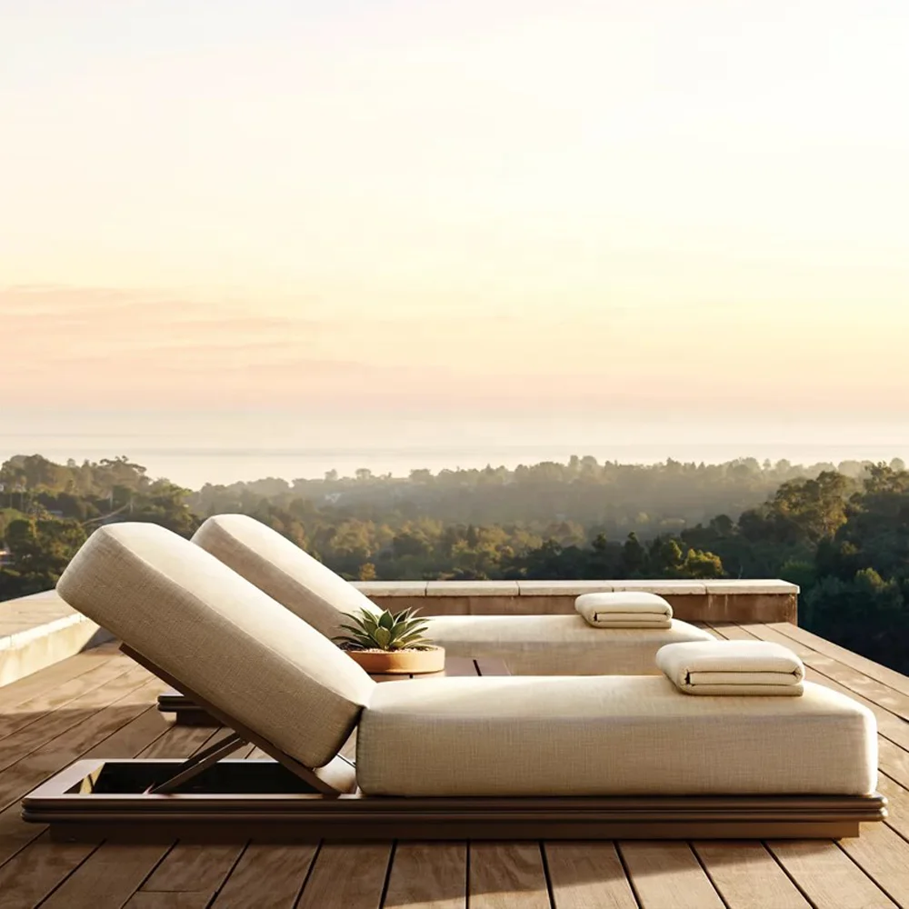 Aluminum Reclining Sun Lounger for Patio and Poolside Patio Furniture Adjustable Backrest with UV Protection