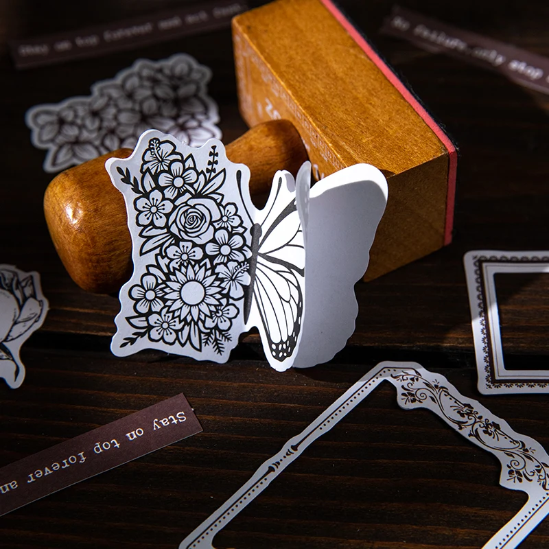 Retro Medieval Style Lace Frame Hand Account Self-Adhesive DIY Diary Material Scrapbooking Stationery Decoration Sticker Cartoon