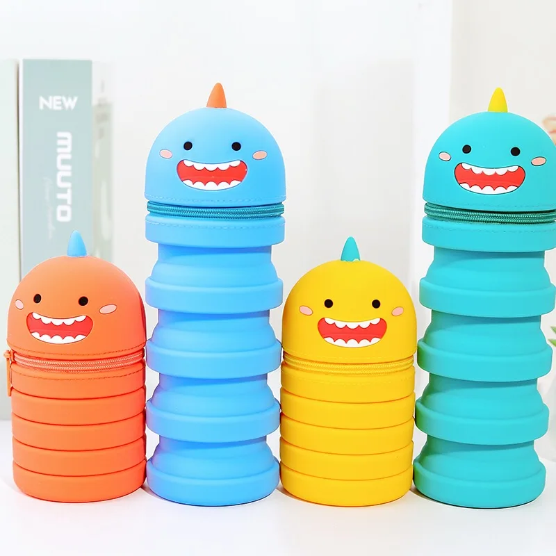 
School Wholesale Custom Large Capacity Kids Product Creative Silicone Zipper Stationery 