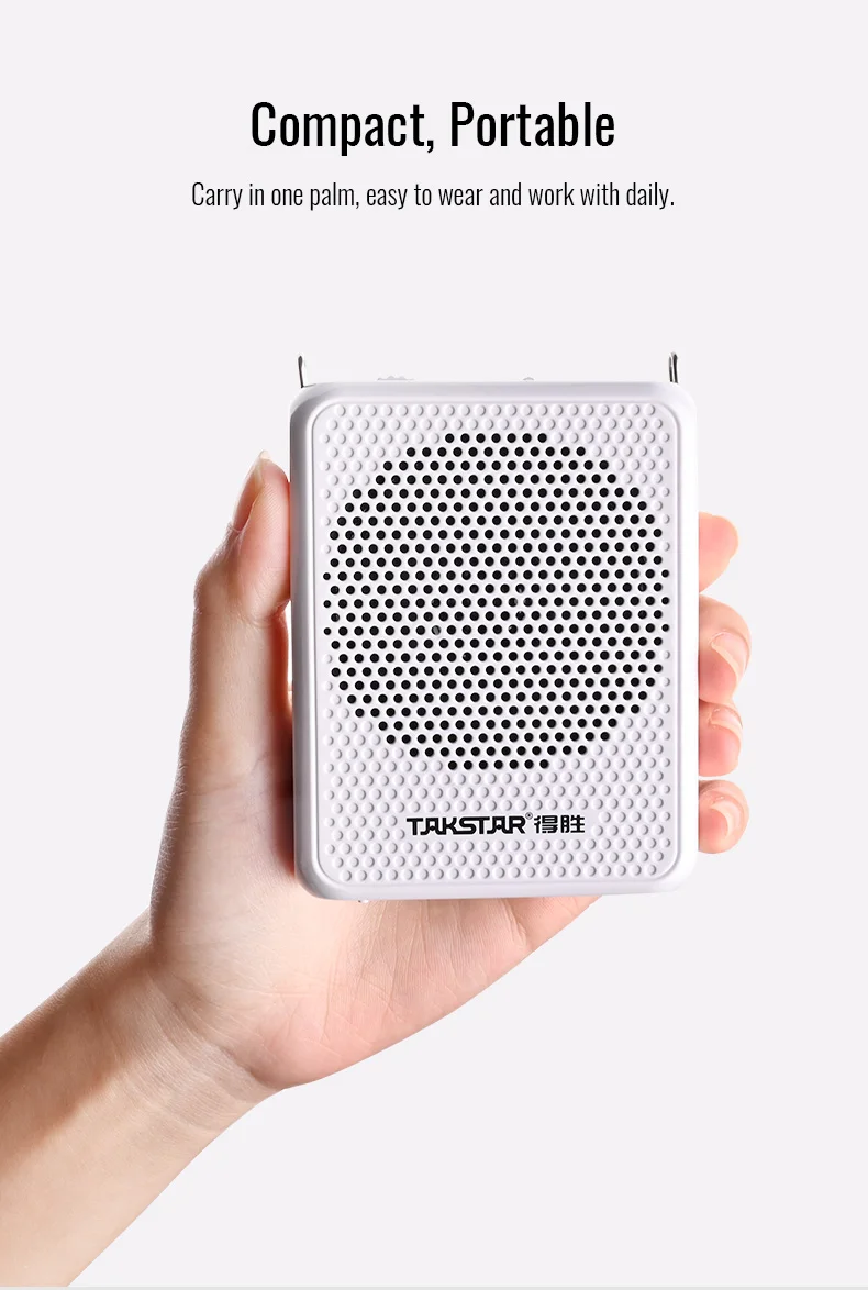 TAKSTAR E126W Portable 2000mAh Handsfree voice amplifier with uhf wireless classroom microphone headset for teachers