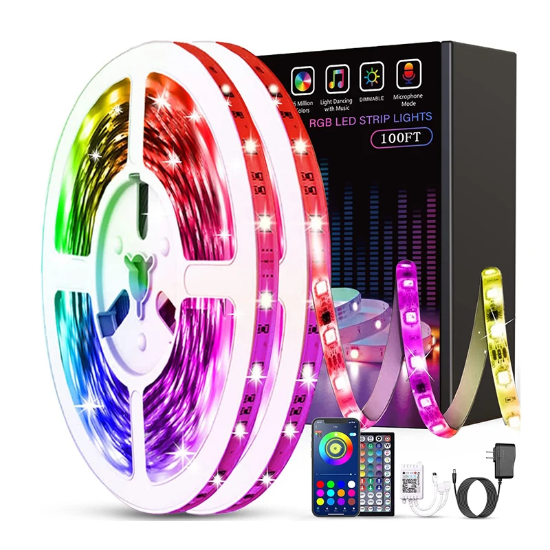 Wholesale Wifi Flex 12V 5M Outdoor 2835 5050 SMD RGB Waterproof Neon Luces led Smart Led Strip/Led Strip Lights/Led Light Strip