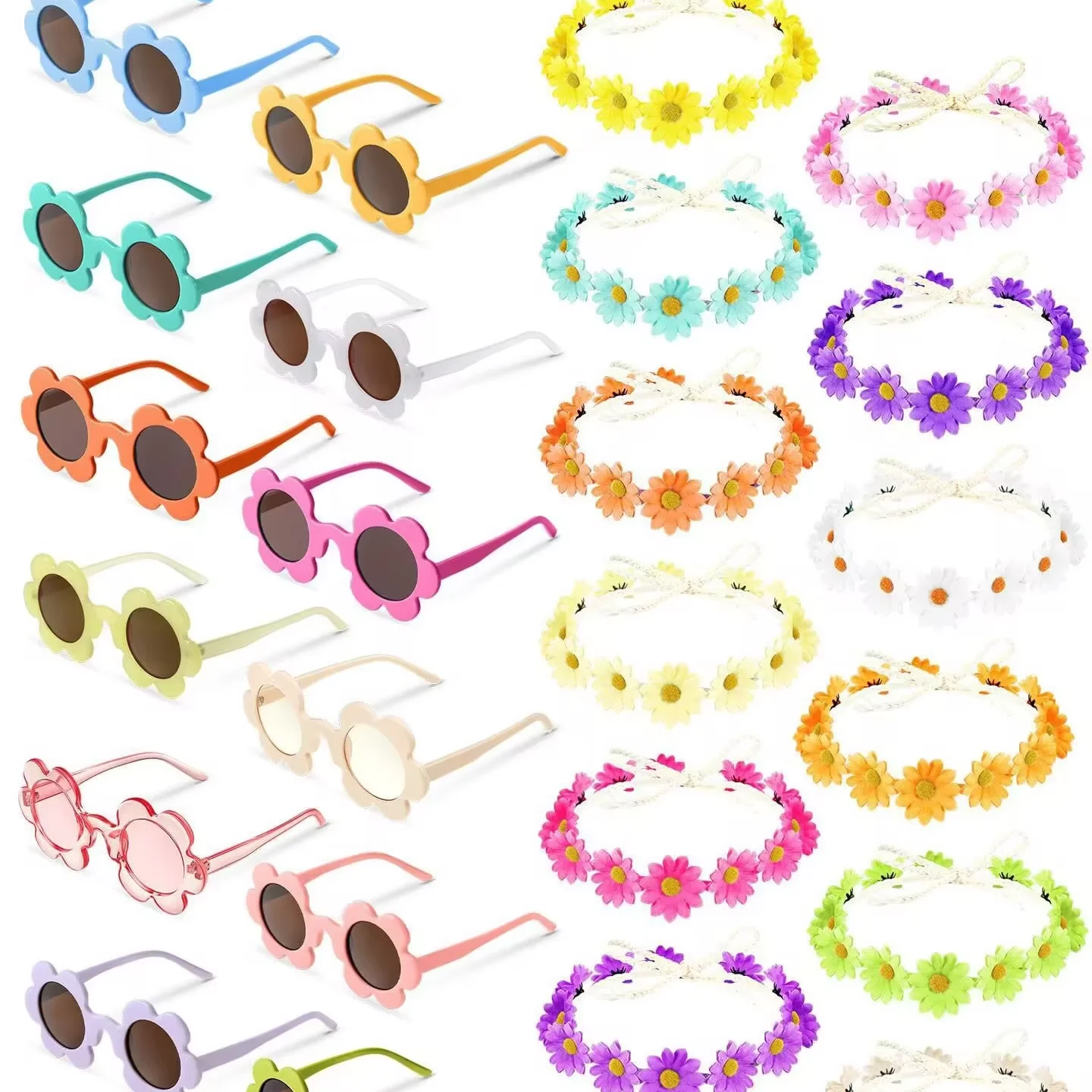 Halloween Christmas Hippie band 1960s sunglasses Daisy headband outfit accessories