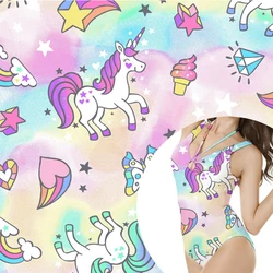 girls swimwear unicorn polyamide custom fabric for bikini