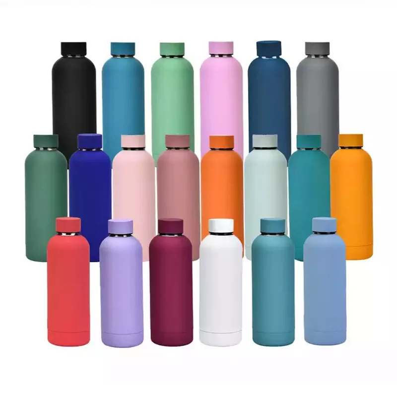 Custom Blank DIY Double Wall Small Mouth Drink Bottle 350ml/500ml/750ml Insulated Stainless Steel Sport Water Bottle with Handle