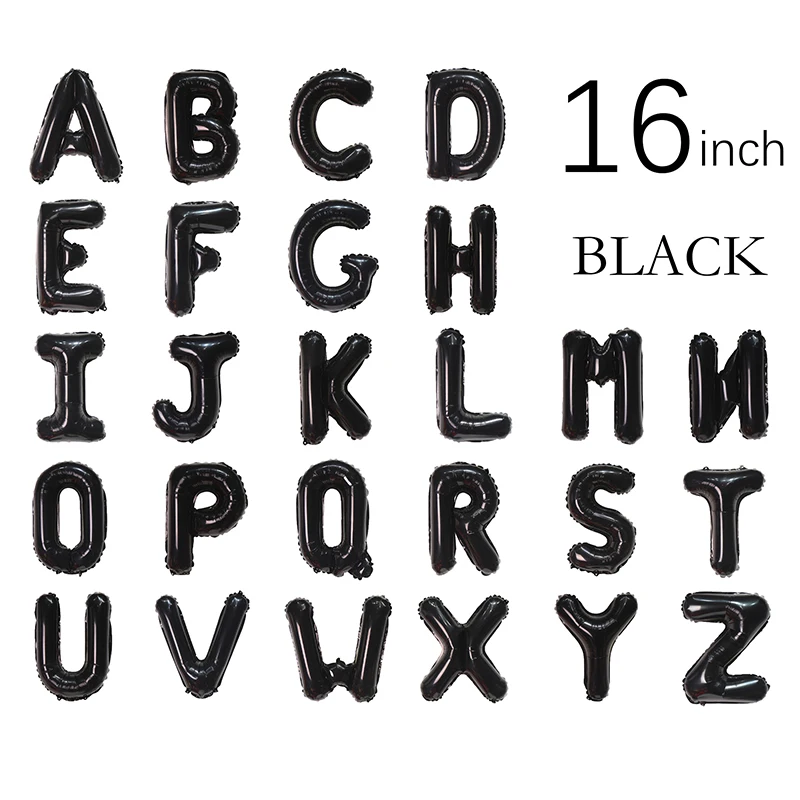 16 дюймов черный красного и черного цветов оранжевый Алфавит Письмо Mylar воздушные шары с днем рождения Декорации для вечеринок