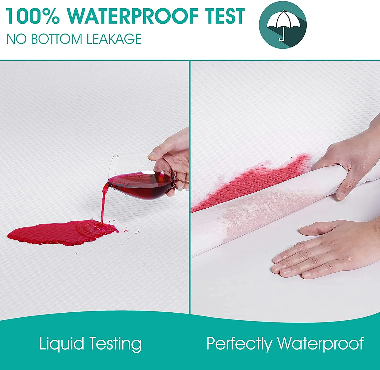 Ultra-soft Smooth Bamboo Jacquard Noiseless Waterproof Mattress Protector Breathable Easy Clean Cooling Cover