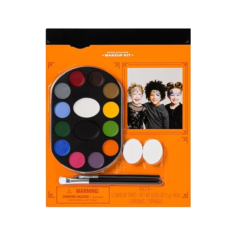 Low Price Professional Manufacture Wholesale 12 Colors Body Art for Kids Halloween Party Vegan Makeup Set Face Paint Palette