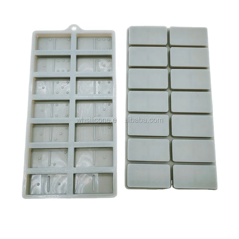 Factory Price Epoxy Domino Mold Silicone Resin Candy Clay Mold Double 14 Cavities Silicone Dominoes Chocolate Epoxy Molds For C