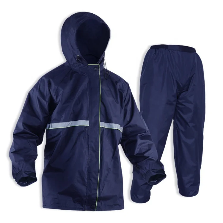 Factory Direct Wholesale Reflective Series Hi Vis 100% Waterproof Direct Factory Cheaper Front Zipper Split Raincoat with Hood