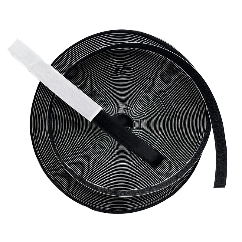 100% Nylon Hook and Loop Strip Adhesive Hook and Loop Tape with Common Hot Melt Glue for Industrial Household Use