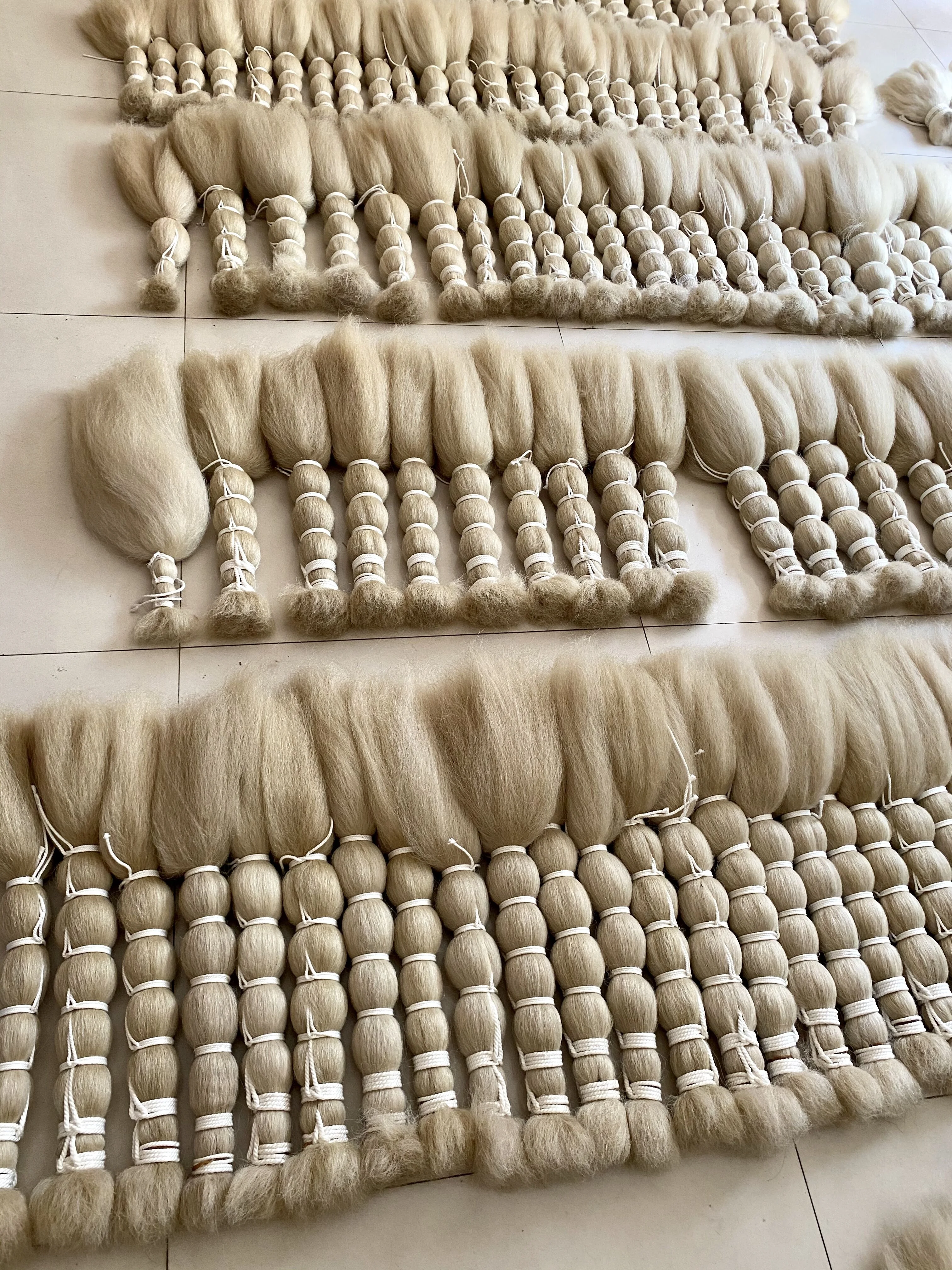 hot hair extensions 100% yak tail hair natural white color 26'