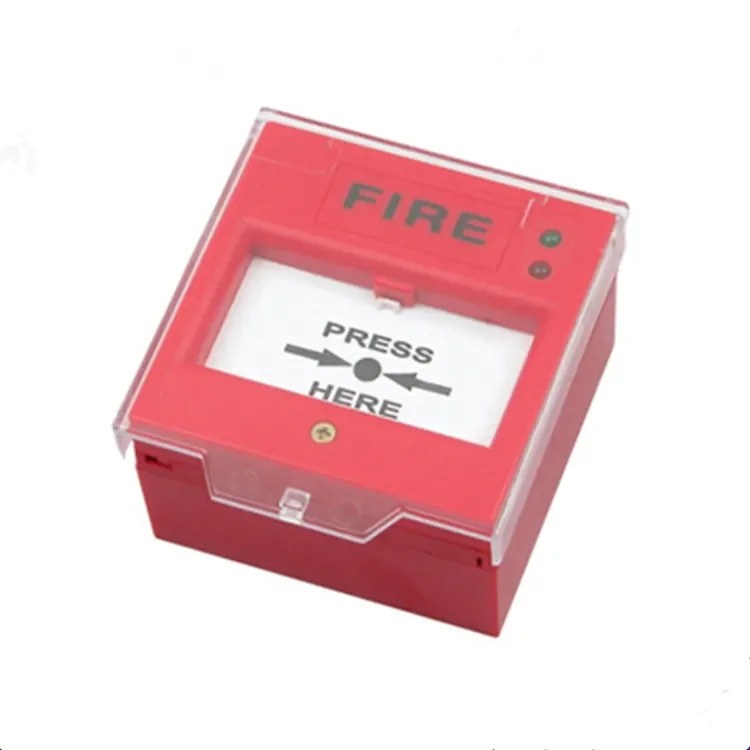 Mcp Manual Call Point Emergency Exit Button Red Organic Glass Cover Fire Alarm System