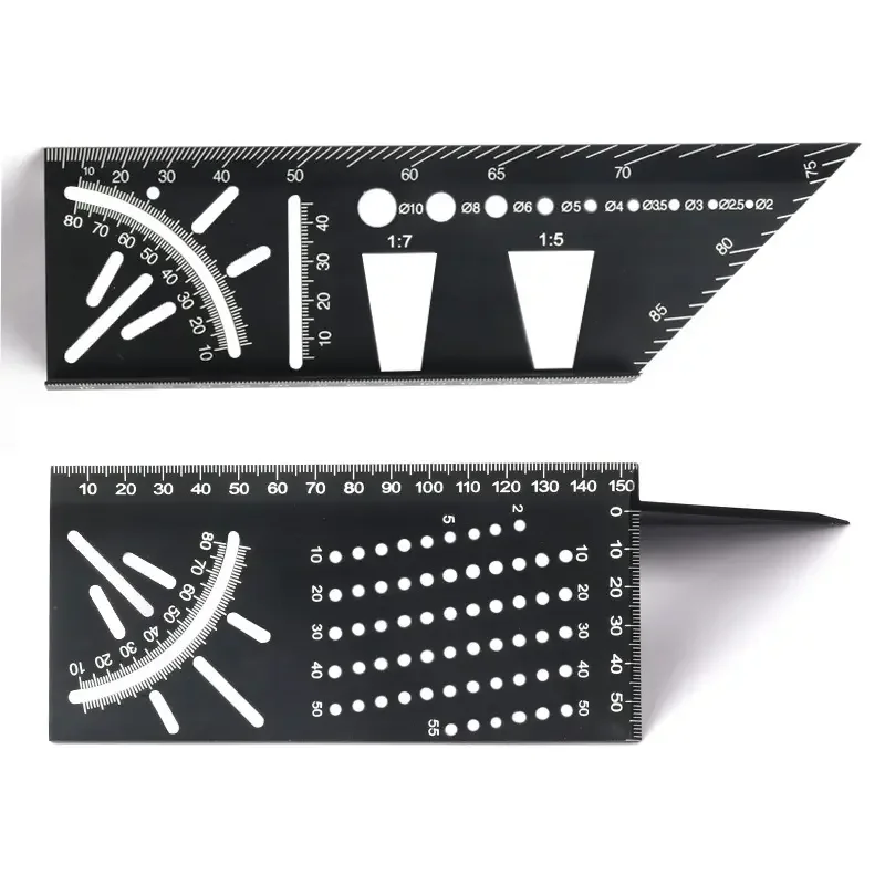 Aluminum Alloy Woodworking Measure Tool 45 Degree  90 Degree Gauge Angle Ruler