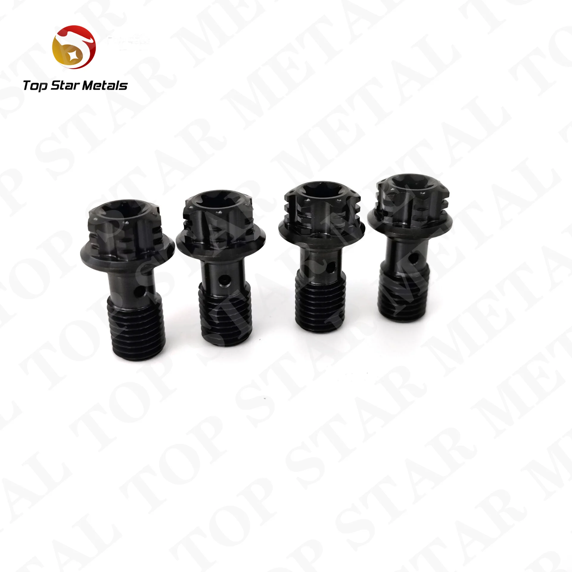 TITST Titanium Bolt M10 1.0/1.25mm Pitch torx Flange Head Banjo Screws for Motorcycle Brake Line Single Hole