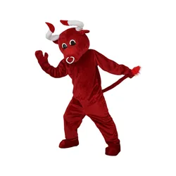 848 Cartoon Halloween Party Christmas Adult Cosplay Red Cow Bull Bison Mascot Costumes