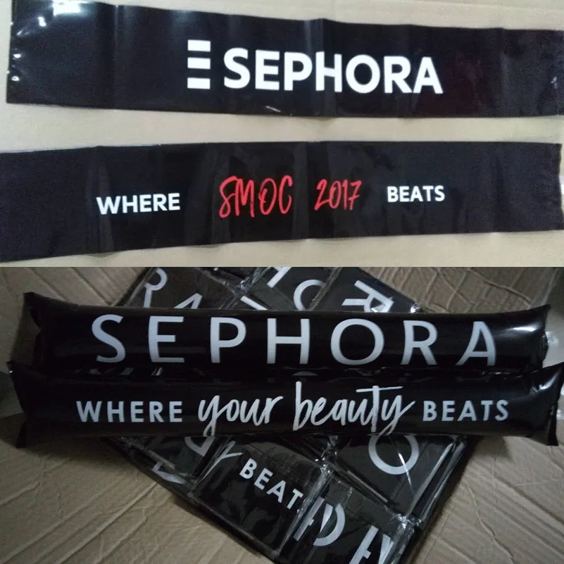 
Hot sale custom letter logo printing PE inflatable cheering banger boom sticks 