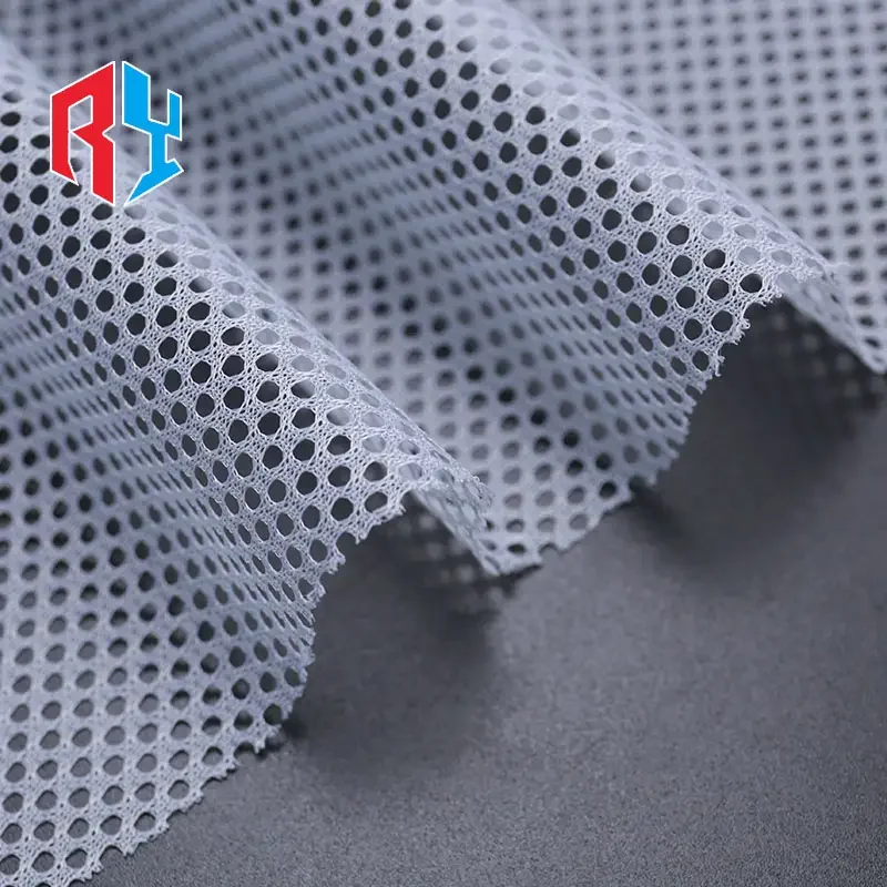 Factory price 100%T power net mesh fabric gray 65gsm durable eylet mesh fabric for bag clothes