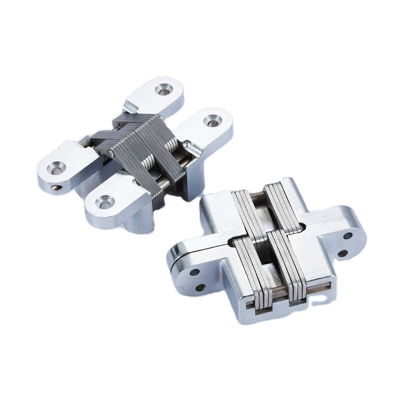 3D Soft Close Hidden Mini Stainless Steel Hinge Cabinet Folding Cross Concealed aluminium Door Hinge