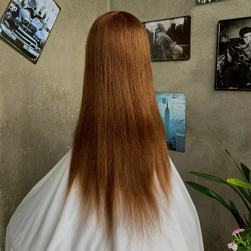 XISHIXIU Mannequin Head 100% Real Human Hair Hairdresser Training Head Manikin Cosmetology Doll Head with stand 18 inches