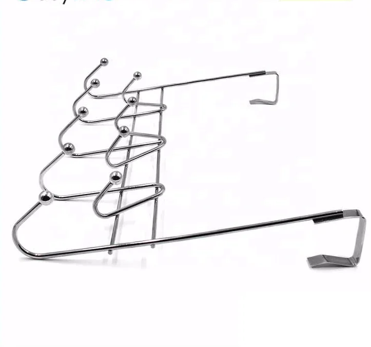 Over the Door Hook Rack Hanger With 9 Hooks For Coats Satin Nickel Iron Metal Hanger