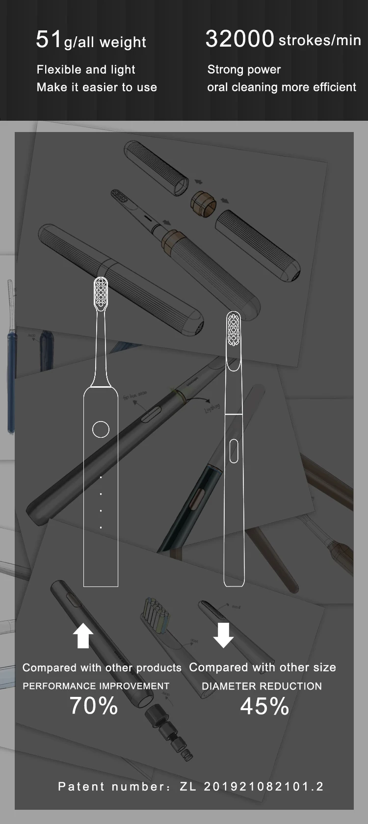 LULA Miroooo 2021 New Professional Adult Chinese Black Toothbrush Dropshipping Ultrasonic Japanese Electric Toothbrush