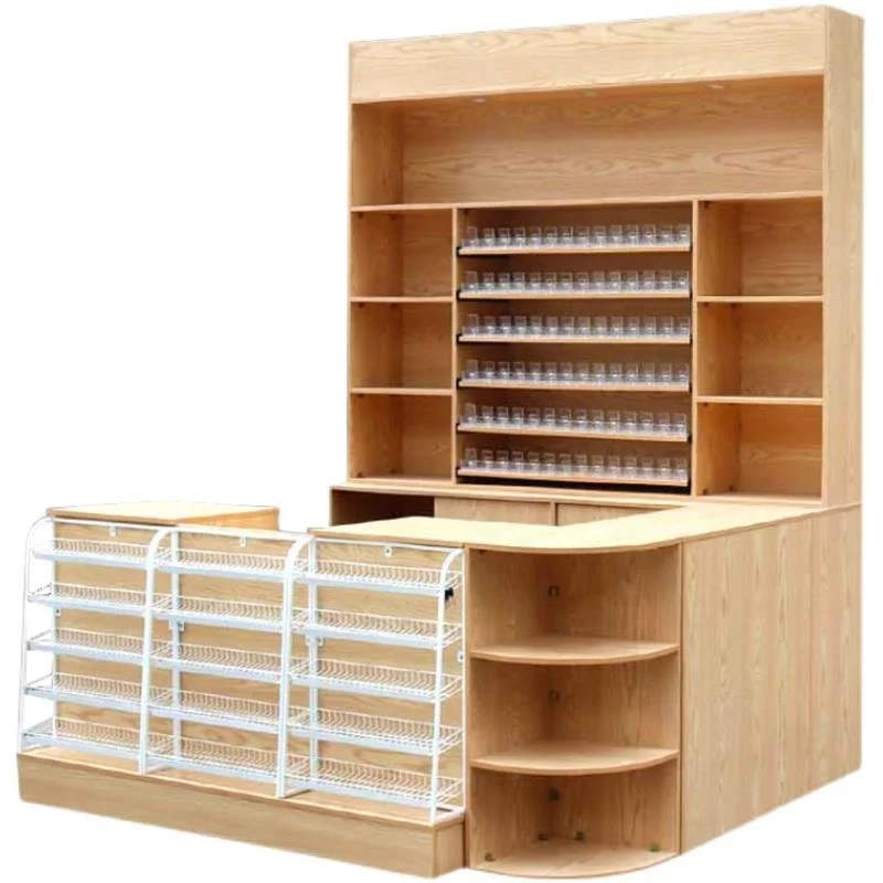 Wooden Cashier Checkout Counter sales counter designs super market counter smart magnet casse