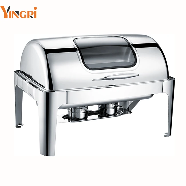 723GHKS Chaffing Dishes Buffet Catering Stainless Steel  Food Warmer Gold Hydraulic Chef Chafing Dish Buffet Set For Catering