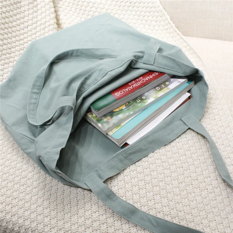 Custom Eco Friendly Recycled Foldable Cotton Canvas Shopping Tote Bag With Logo