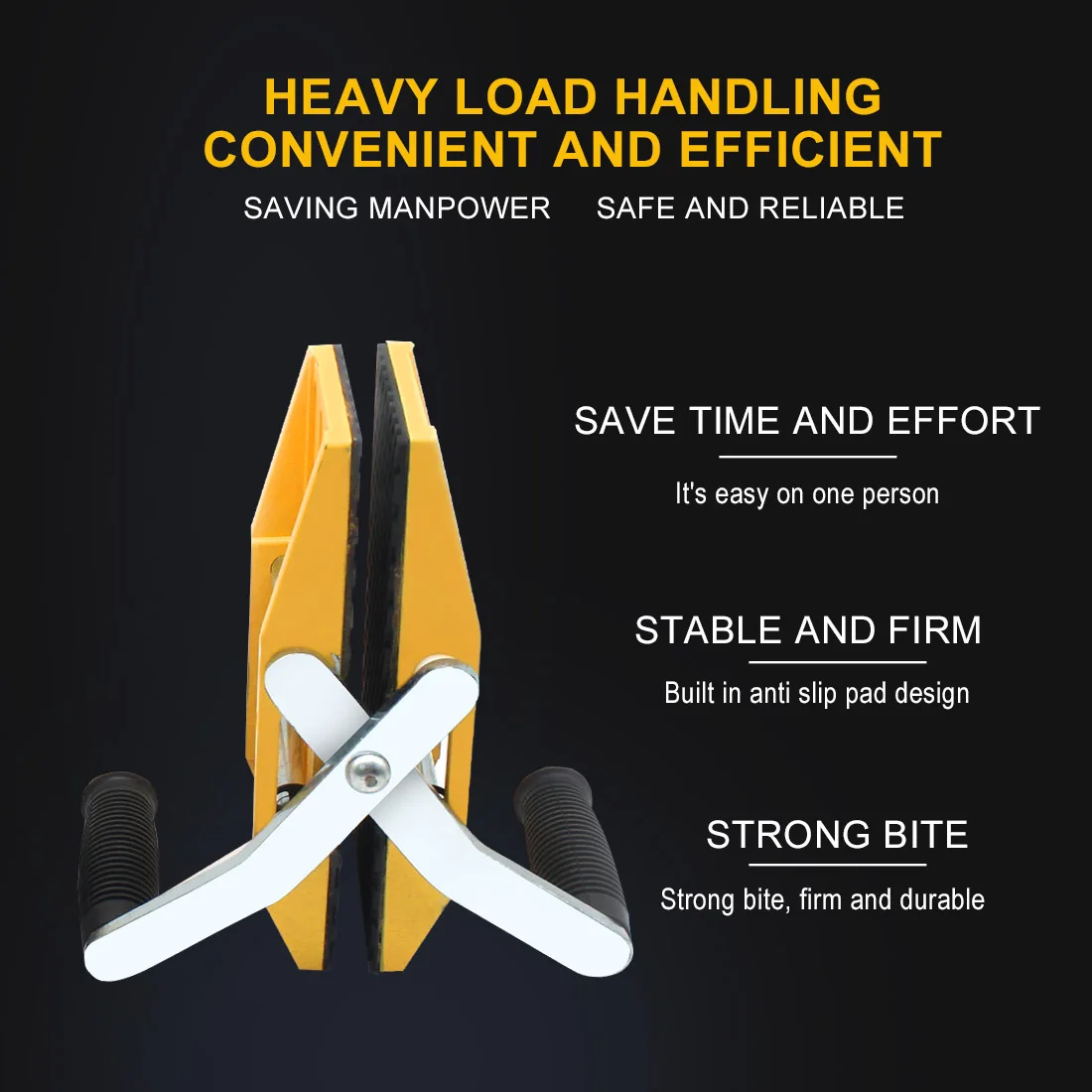 Double Handed Stone Slab Clamp Granite Marble Glass Mobile Fixture Stone Carry Clamps