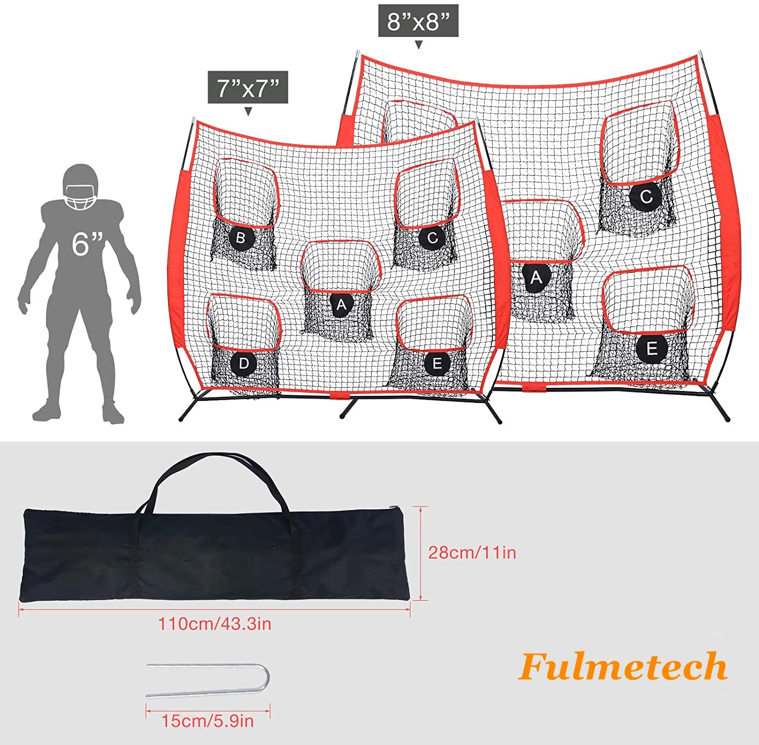 Heavy Duty Portable Quarterback Training 5 Target Pockets Practice Rugby Football Throwing