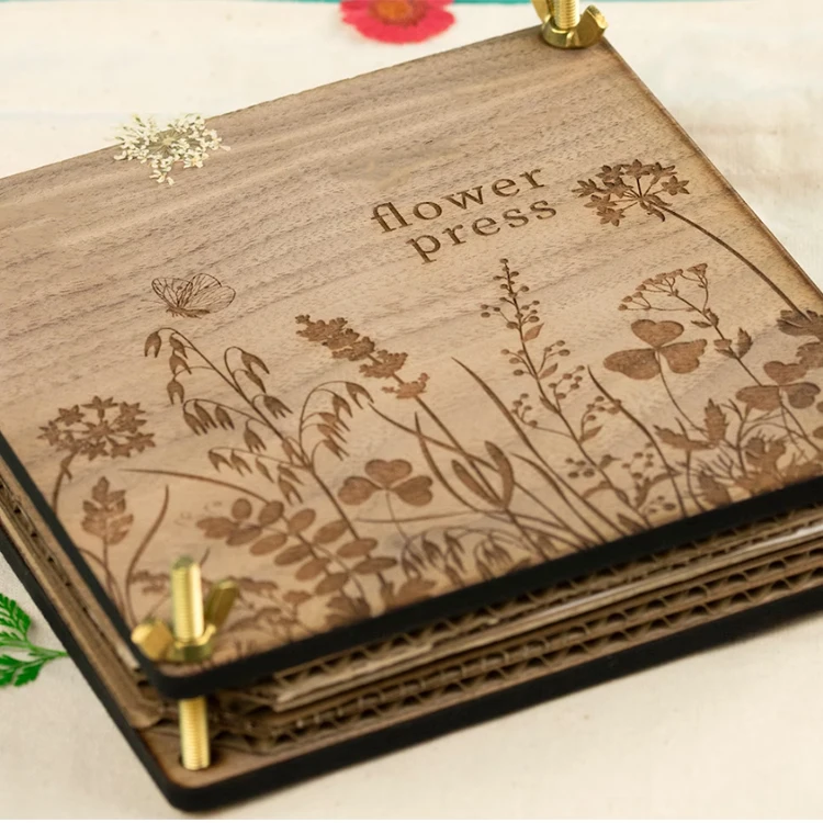 Customized Solid Wood Flower Press 15cm Eco-Friendly Gift Flower Pressing Wooden Flower Press