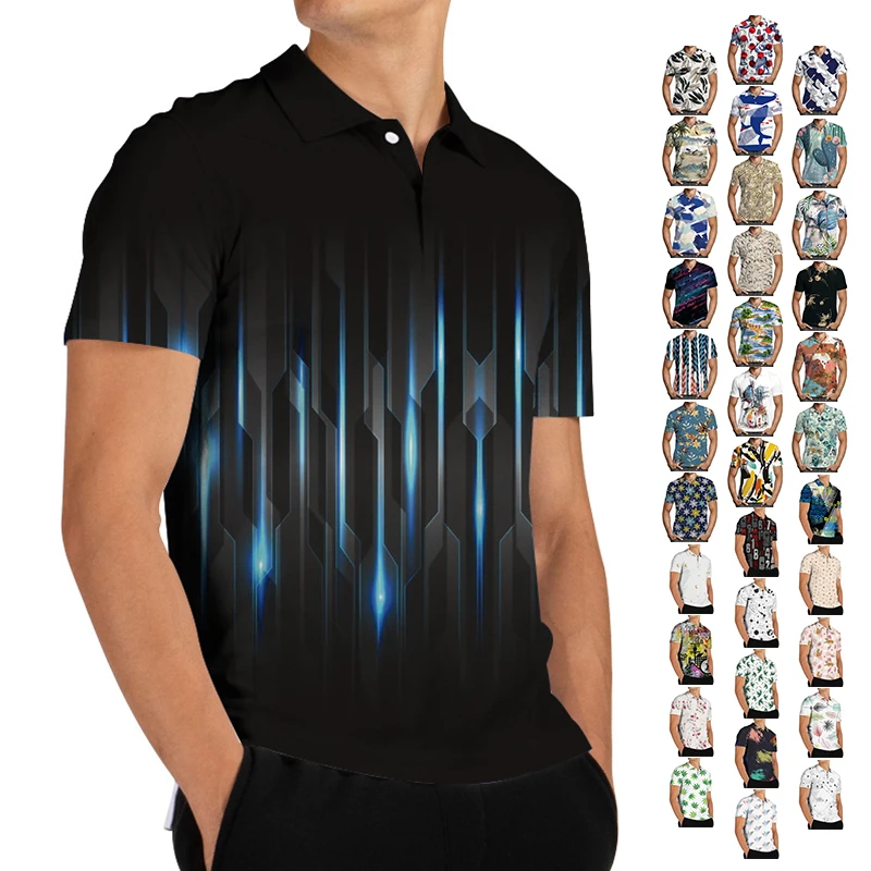 Men Summer Clothes Sublimation Golf Shirts Tennis Short Sleeve T Shirt Sublimated Jersey School Uniform Soccer Polyester Polos