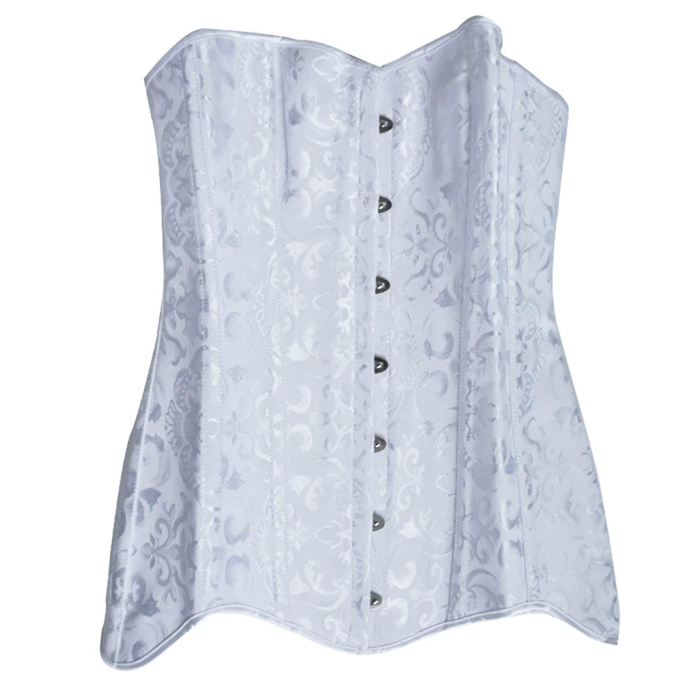 Women Plus Size Sexy Waist Trainer Shapewear Leather Strap Steel Gothic Corsets and Bustiers Long Line Corset Overbust