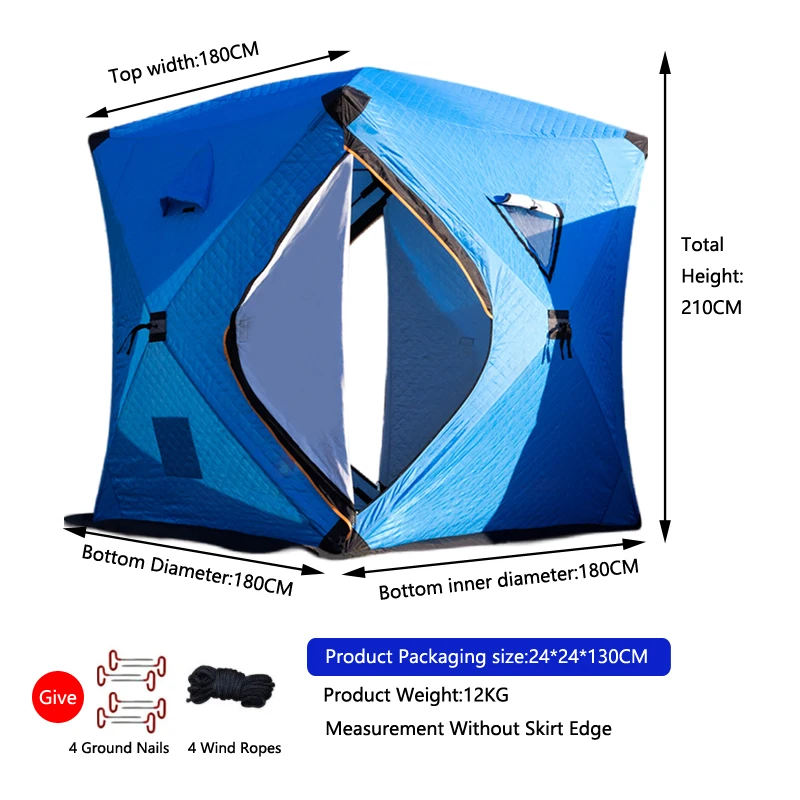 High quality outdoor Winter Automatic Pop Up  tent 2-3 Person Insulated Ice Fishing Shelter Ice Fishing Tent