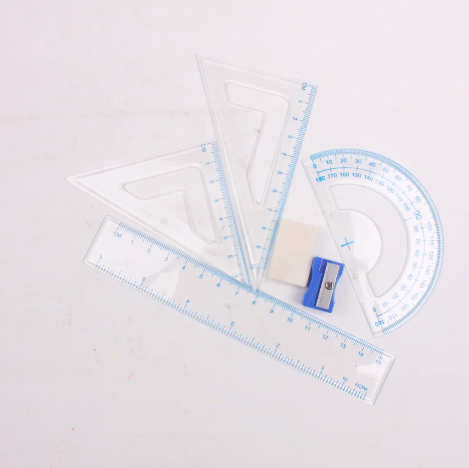 Math Geometry Kit Multi Functional Drawing Compasses 9PCS Set School Students Safety Metal Compass Set