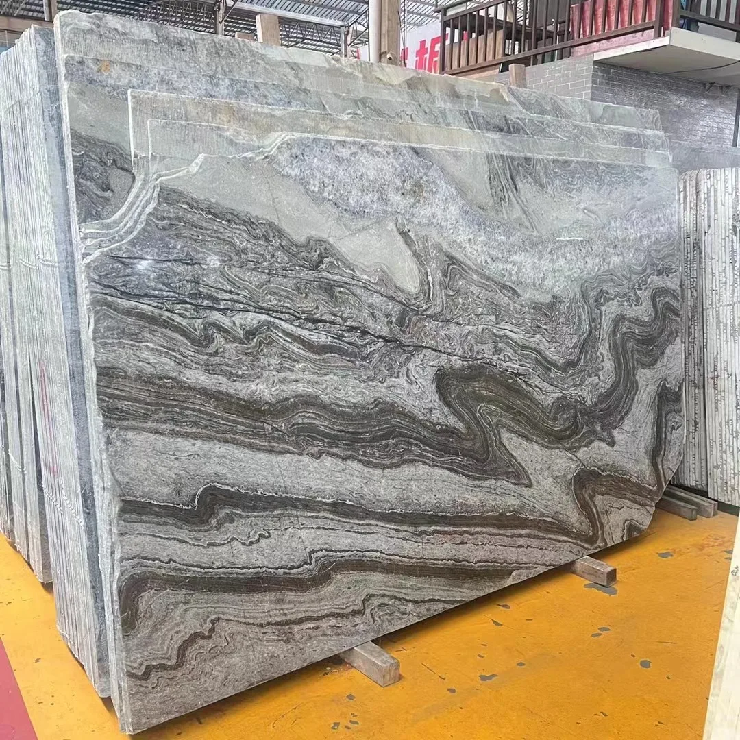 Polished Antique Fantasia Golden Brown Marble