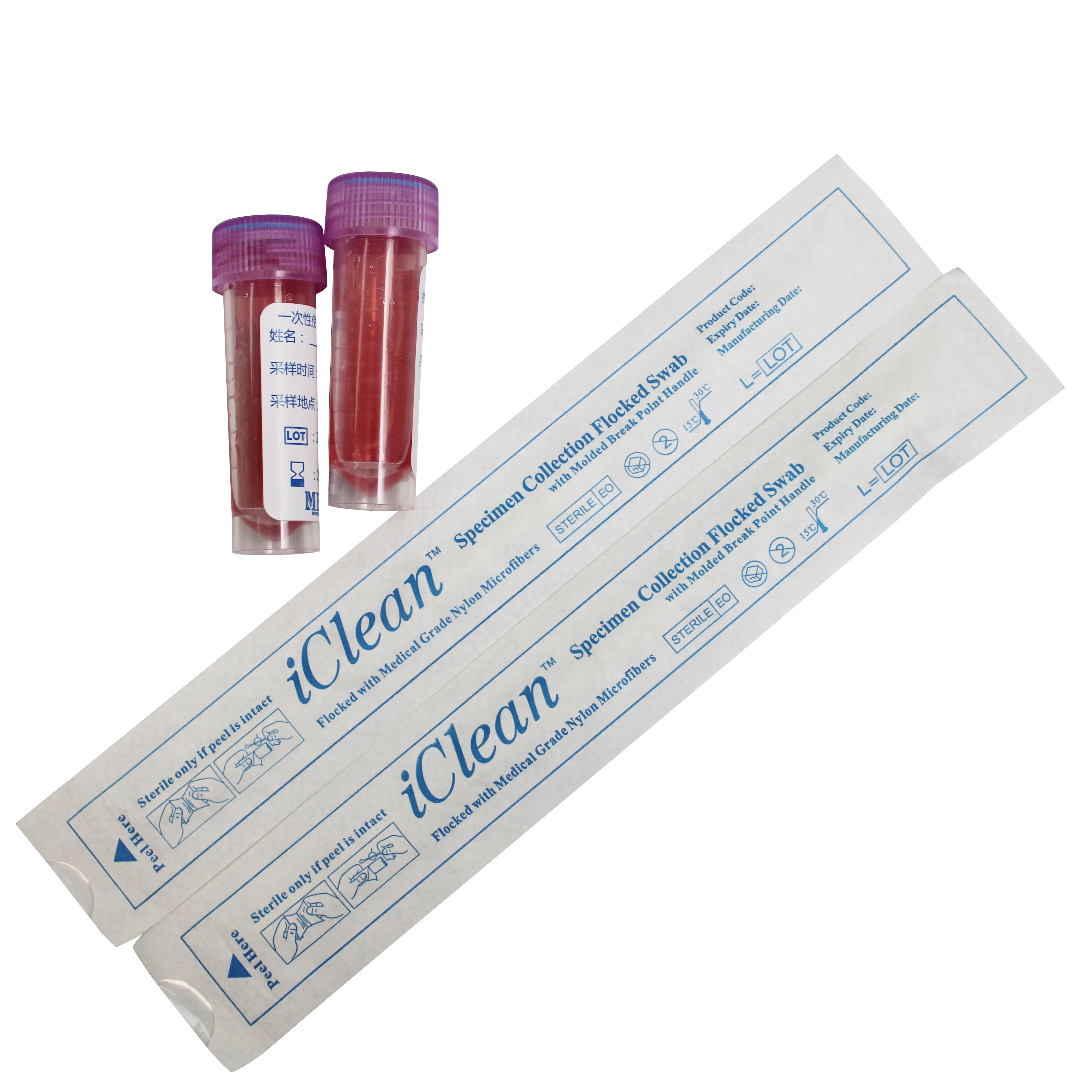 Media vtm viral transport swab medium with flocked swab, disposable virus sampling swab kits